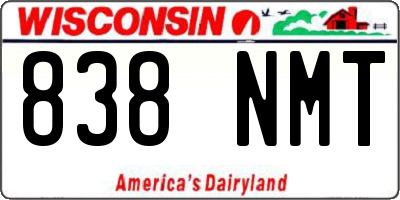 WI license plate 838NMT