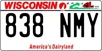 WI license plate 838NMY