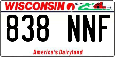 WI license plate 838NNF