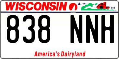 WI license plate 838NNH