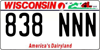 WI license plate 838NNN