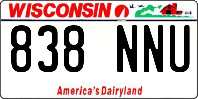 WI license plate 838NNU