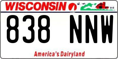 WI license plate 838NNW