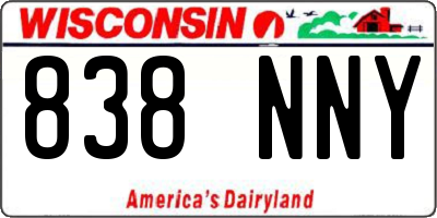 WI license plate 838NNY
