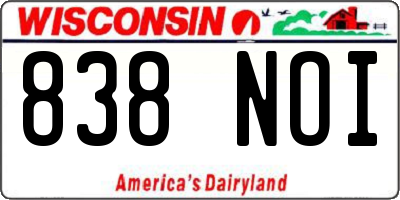 WI license plate 838NOI
