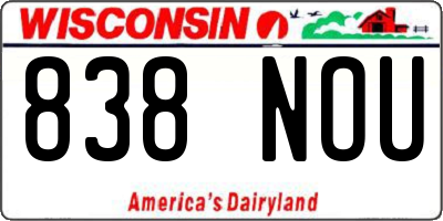 WI license plate 838NOU