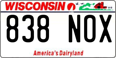 WI license plate 838NOX
