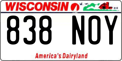 WI license plate 838NOY
