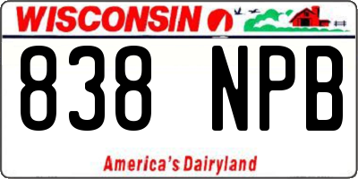 WI license plate 838NPB
