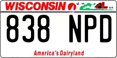 WI license plate 838NPD