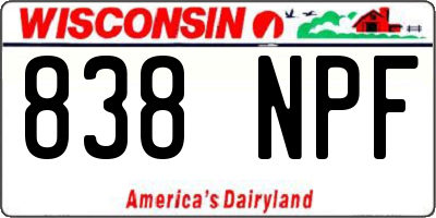 WI license plate 838NPF