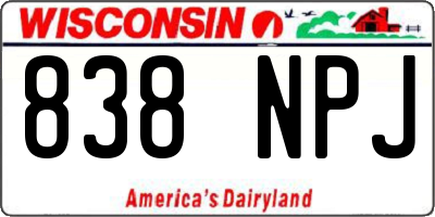 WI license plate 838NPJ