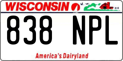 WI license plate 838NPL