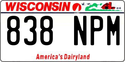 WI license plate 838NPM