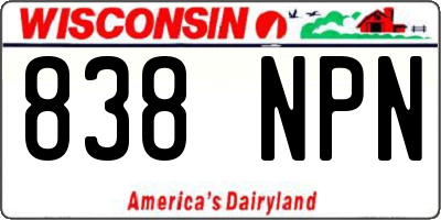 WI license plate 838NPN