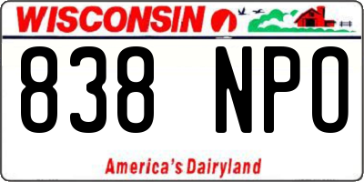 WI license plate 838NPO