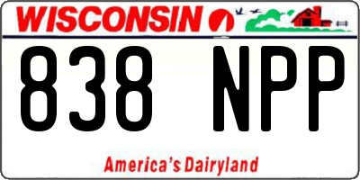 WI license plate 838NPP