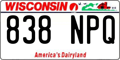 WI license plate 838NPQ