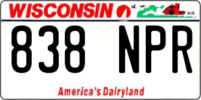 WI license plate 838NPR