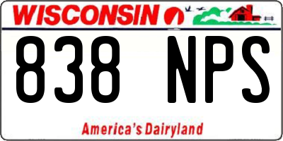 WI license plate 838NPS