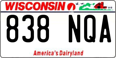 WI license plate 838NQA