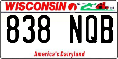 WI license plate 838NQB