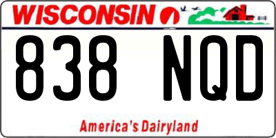WI license plate 838NQD