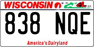 WI license plate 838NQE