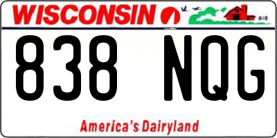 WI license plate 838NQG