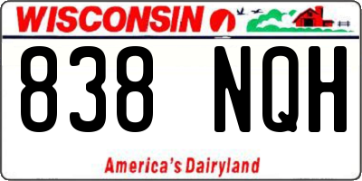 WI license plate 838NQH