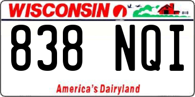 WI license plate 838NQI