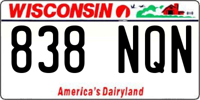 WI license plate 838NQN