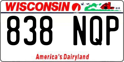 WI license plate 838NQP
