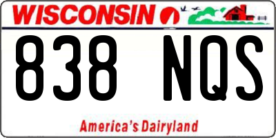 WI license plate 838NQS