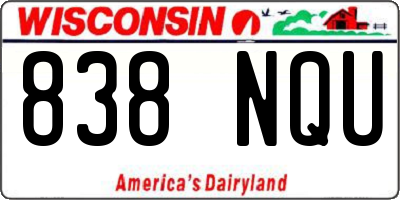 WI license plate 838NQU