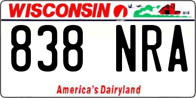 WI license plate 838NRA