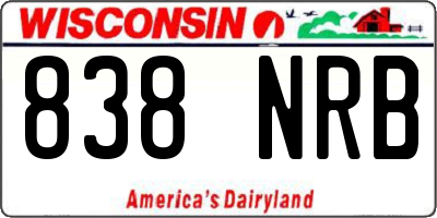 WI license plate 838NRB