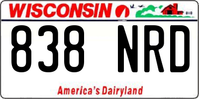 WI license plate 838NRD