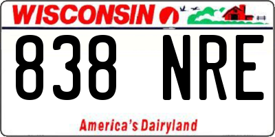 WI license plate 838NRE