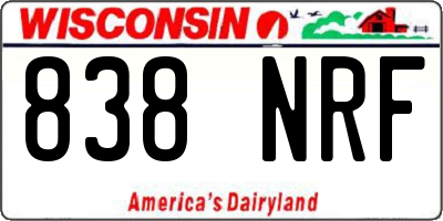 WI license plate 838NRF