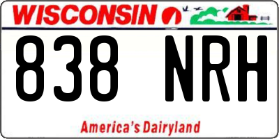 WI license plate 838NRH