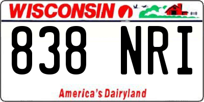 WI license plate 838NRI