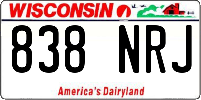 WI license plate 838NRJ