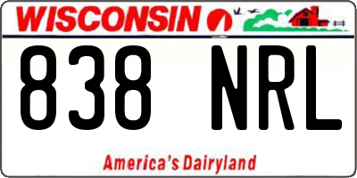 WI license plate 838NRL