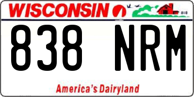 WI license plate 838NRM