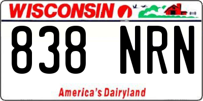 WI license plate 838NRN