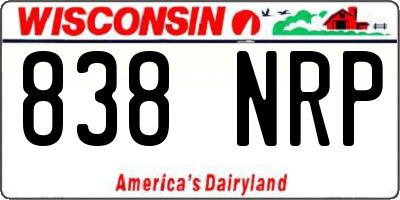 WI license plate 838NRP