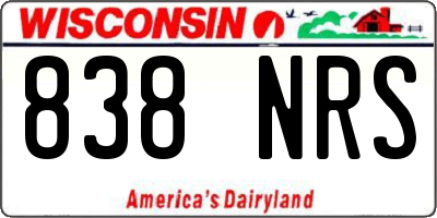 WI license plate 838NRS