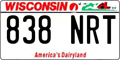 WI license plate 838NRT