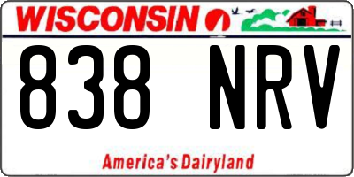 WI license plate 838NRV